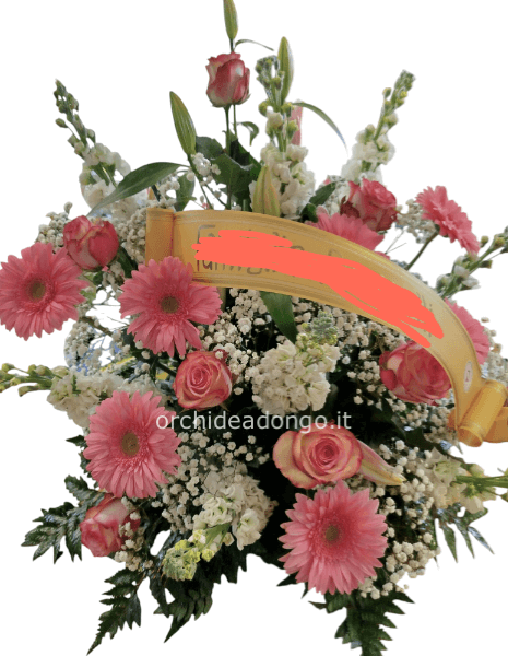 Composizione funebre 40cm X h.50cm..colori a scelta