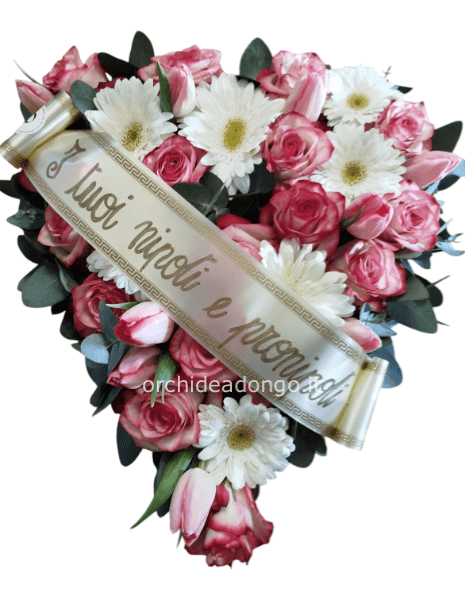 Cuore con fiori misti a scelta (varie misure)